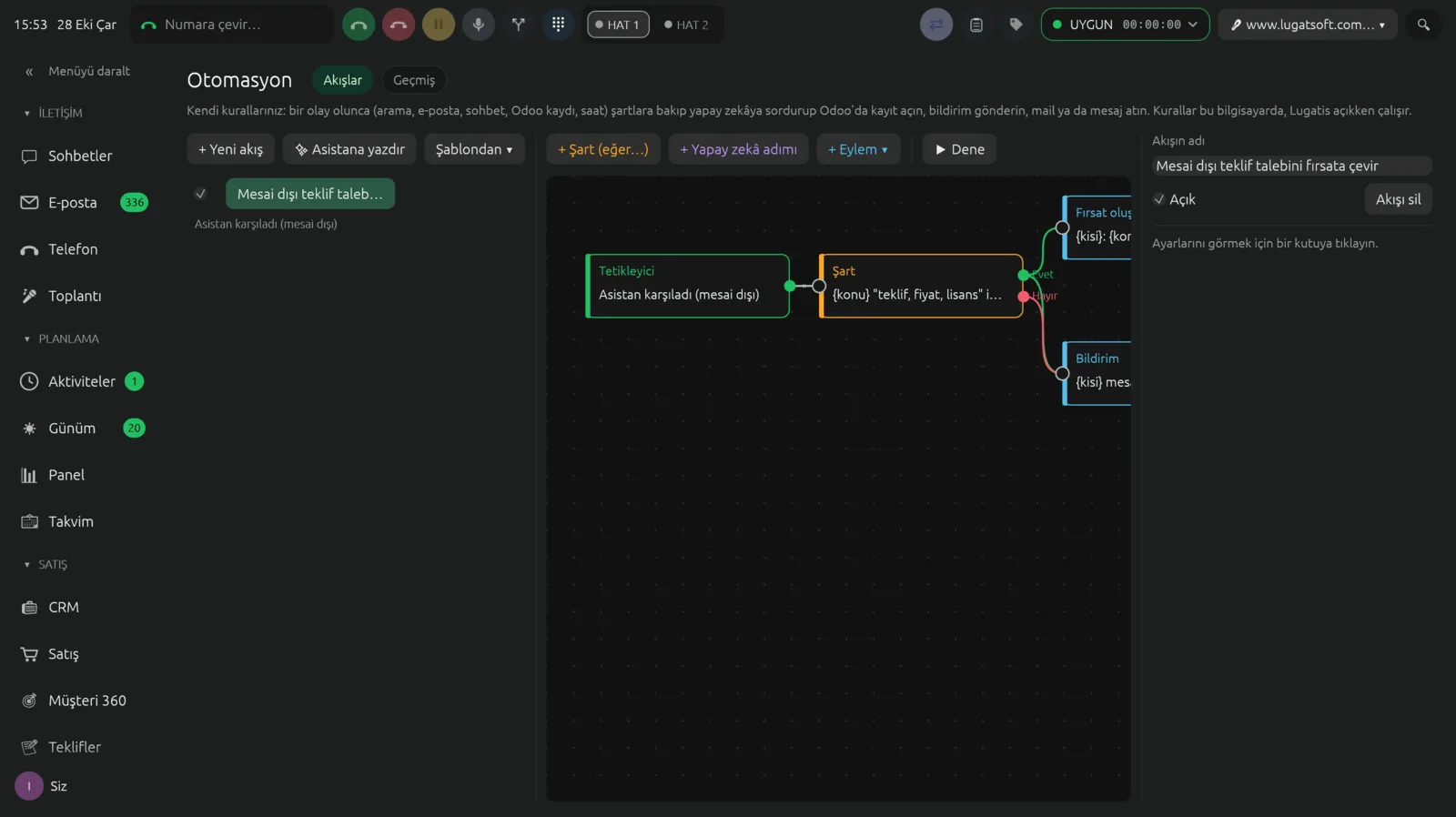 Automation turning an assistant call into an opportunity